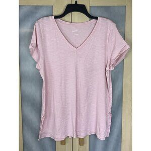 J. Jill Pima Cotton Top Tunic Pink T Shirt Sz L Casual Travel Beach